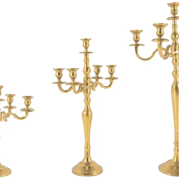 Kerzenleucher 5arm 60cm S | Aluguss gold |