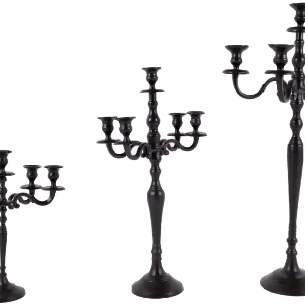 Kerzenleuchter 5arm 40cm XS | Aluguss schwarz |