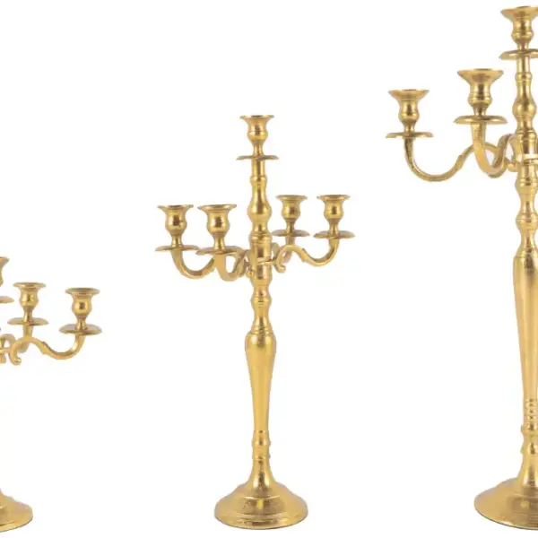Kerzenleucher 5arm 40cm XS | Aluguss gold |