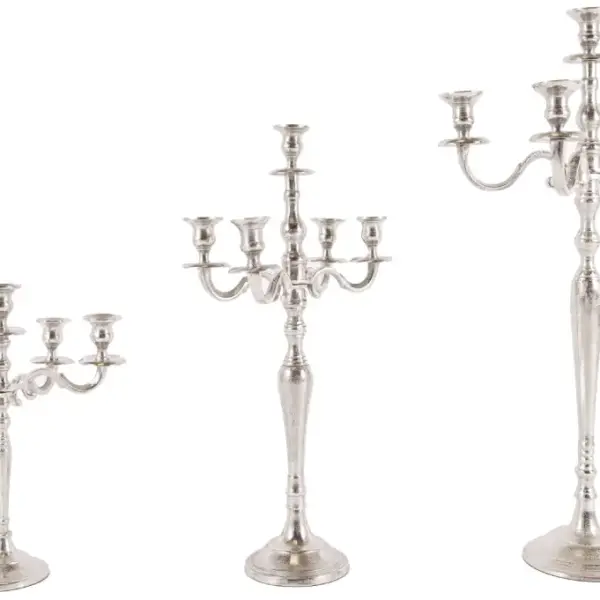 Kerzenleuchter 5arm 40cm XS | Aluguss silber |