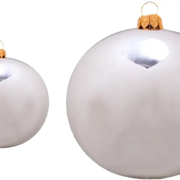 Weihnachtskugel 10er silber glanz | mundgeblasen, Handtaucherei | 6 Stück