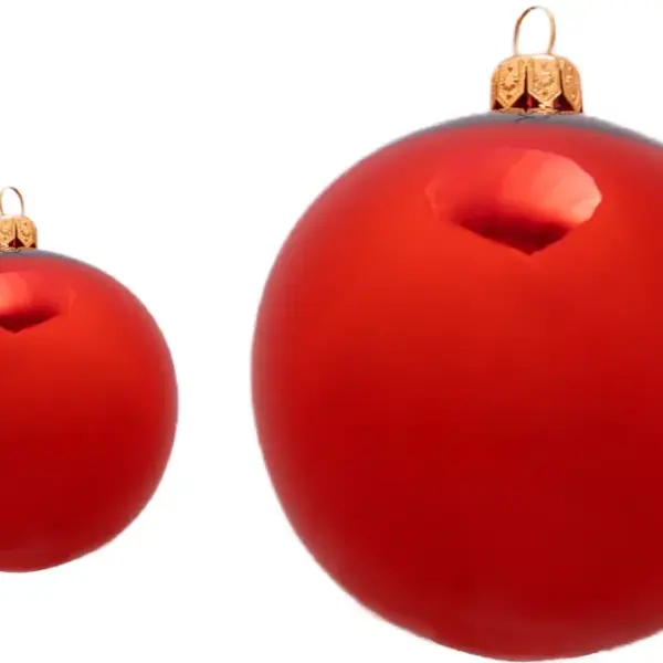 Weihnachtskugel 10er rot glanz | mundgeblasen, Handtaucherei | 6 Stück