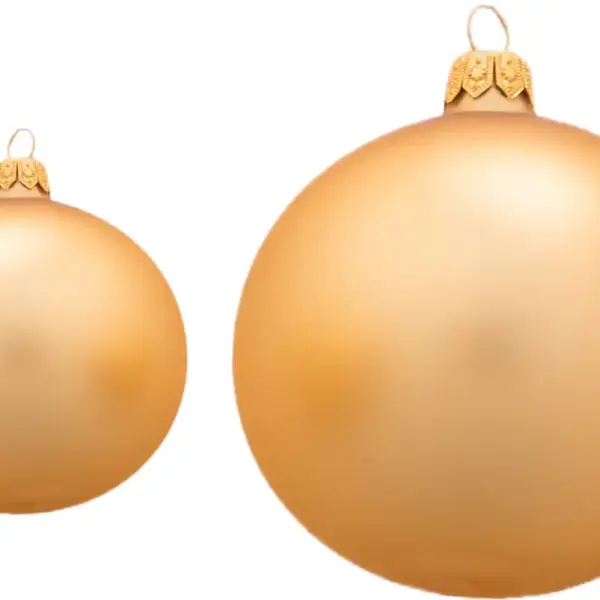 Weihnachtskugel 10er gold matt | mundgeblasen, Handtaucherei | 6 Stück