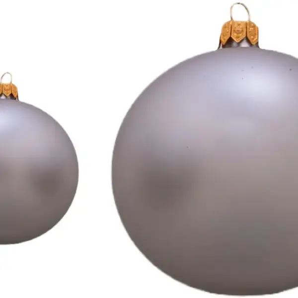 Weihnachtskugel 10er silber matt | mundgeblasen, Handtaucherei | 6 Stück