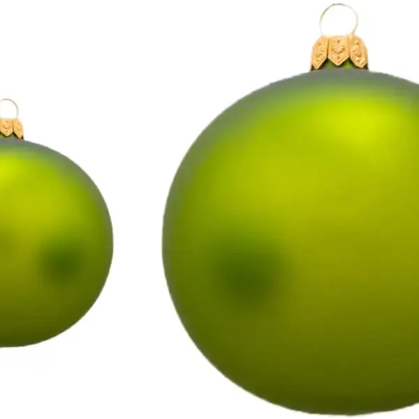 Weihnachtskugel 10er grün matt | mundgeblasen, Handtaucherei | 6 Stück