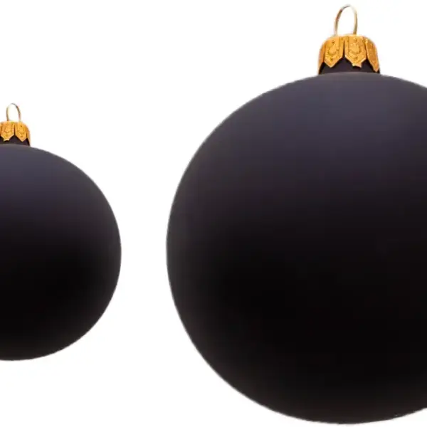 Weihnachtskugel 10er schwarz matt | mundgeblasen, Handtaucherei | 6 Stück