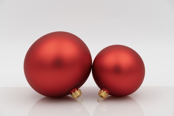 Weihnachtskugel 10er rot matt | mundgeblasen, Handtaucherei | 6 Stück