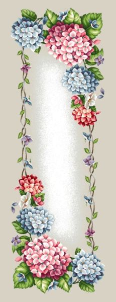 Läufer 40/100 | Hortensien beige Gobelin | 75% PES/22% CO/3% Polyacryl
