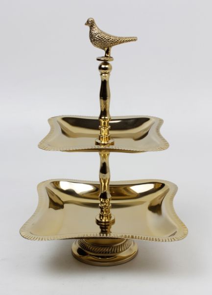 Etagere Vogel gold rechteckig | Messing Aluminium, Goldlegierung |