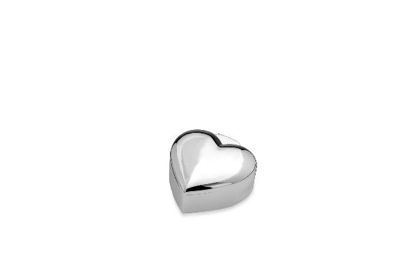 Schmuckdose Herz glatt 6,5 x 6 cm | versilbert |