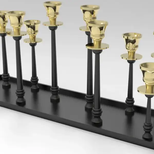 Tischkerzenleuchter 10er | schwarz/gold |