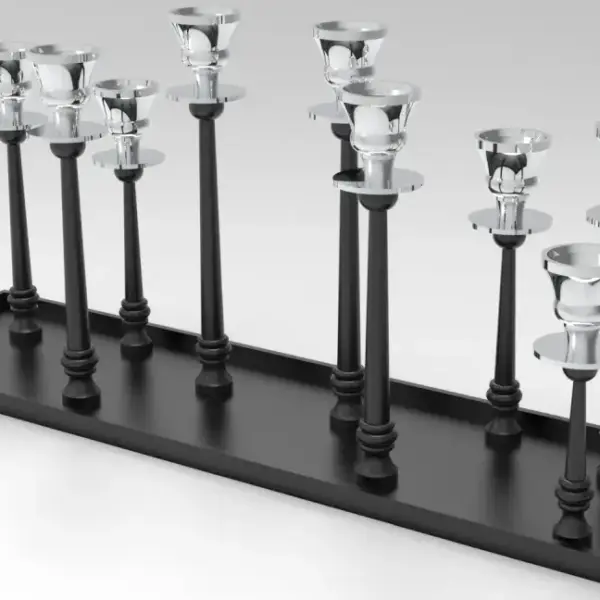 Tischkerzenleuchter 10er | schwarz/silber |