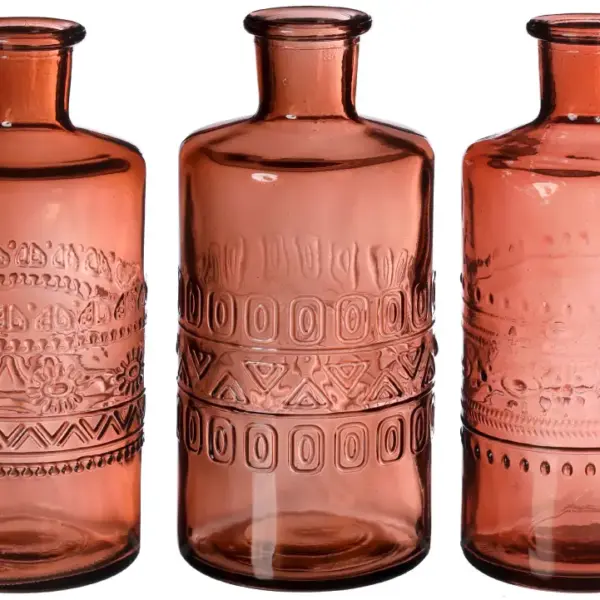 Vase Porto mahagoni | H14,5 cm D7,5 cm | 12 Stück 3fach sortiert