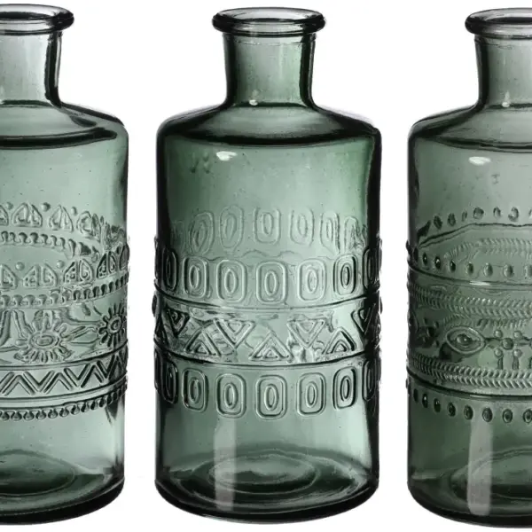 Vase Porto dunkelgrün | H14,5 cm D7,5 cm | 12 Stück 3fach sortiert