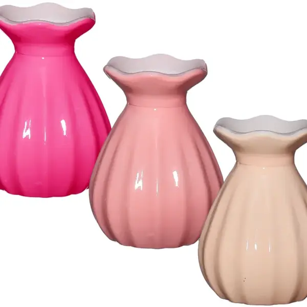 Vase Fleur pink 3fach sortiert | H9 cm D 7 cm | 12 Stück