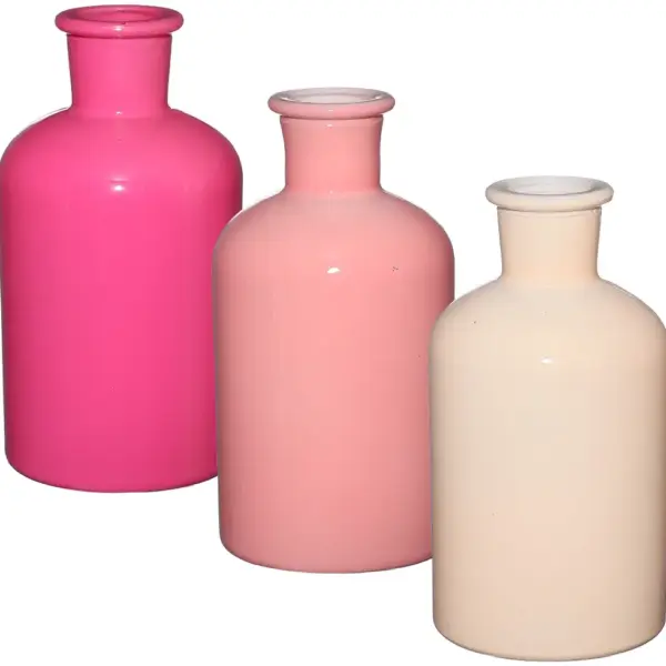 Vase Riga pink 3fach sortiert | H12 cm D 7 cm | 12 Stück