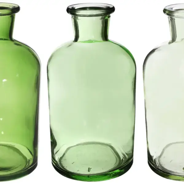 Vase Riga klar farbig | Ø7 h.12 cm green | 3fach sortiert