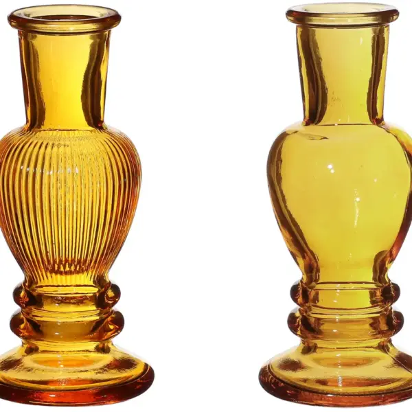 Vase Kerzenleuchter Venedig klein gelb | H11,3 cm D 5 cm | 12 Stück 2fach sortiert