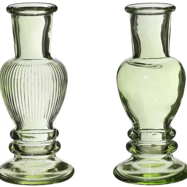 Vase Kerzenleuchter Venedig klein grün | H11,3 cm D 5 cm | 12 Stück 2fach sortiert