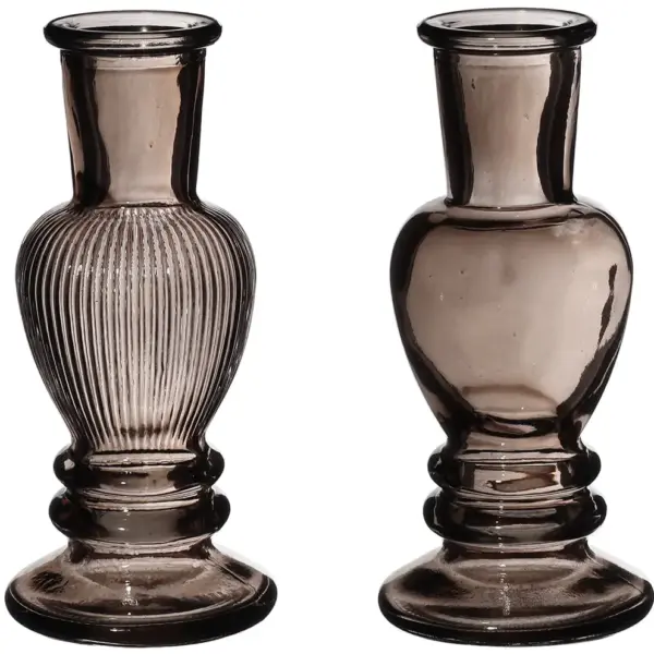 Vase Kerzenleuchter Venedig klein grau | H11,3 cm D 5 cm | 12 Stück 2fach sortiert