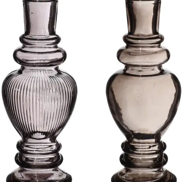 Vase Kerzenleuchter Venedig groß grau | H15,5 cm D 5,7 cm | 12 Stück 2fach sortiert