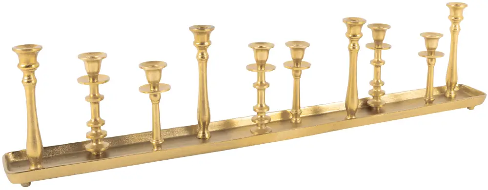 Tischkerzenleuchter 10er | Aluguss gold |