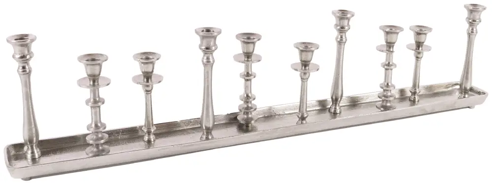 Tischkerzenleuchter 10er | Aluguss silber |