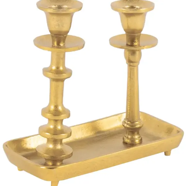 Tischkerzenleuchter 2er | Aluguss gold |