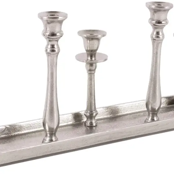 Tischkerzenleuchter 5er | Aluguss silber |