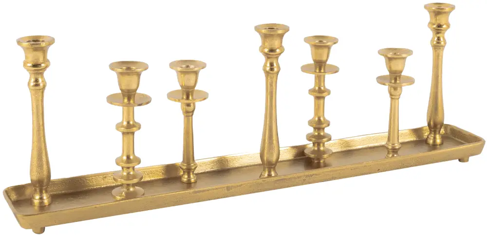 Tischkerzenleuchter 7er | Aluguss gold |