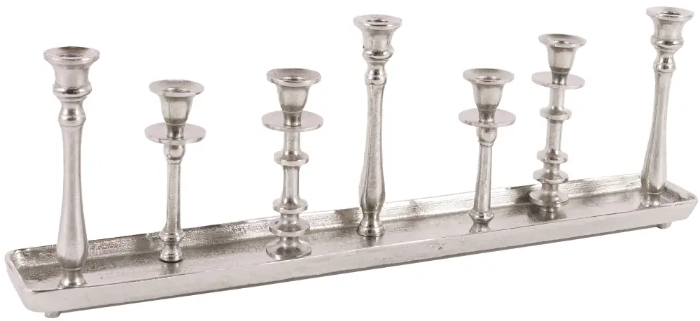 Tischkerzenleuchter 7er | Aluguss silber |