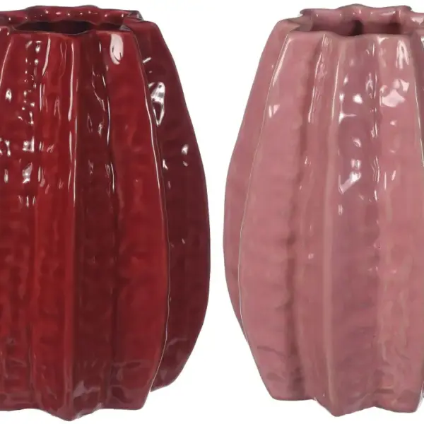 Keramik Vase Ø11,5xh.15cm | VE 6 2 Farben rose sortiert |
