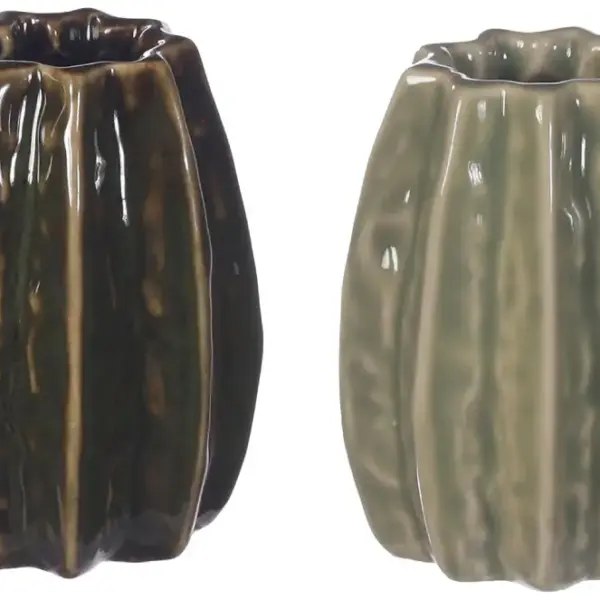 Keramik Vase Ø5,5xh.7 cm | VE 6 2 Farben grün sortiert |
