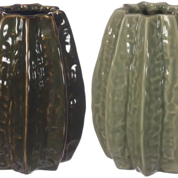 Keramik Vase Ø11,5xh.15cm | VE 6 2 Farben grün sortiert |
