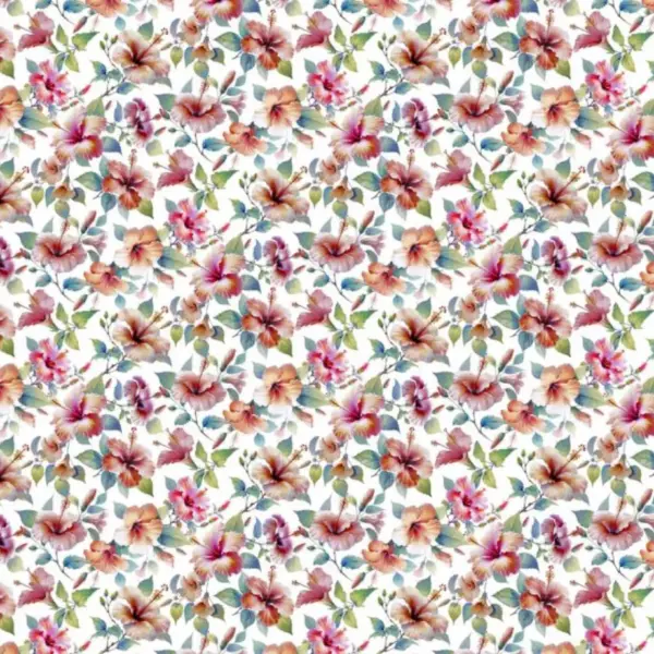 Kissen Hibiskus 50×50 weiß | 100% Baumwolle |