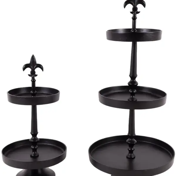 Etagere Lilie 3er | Aluguss schwarz |