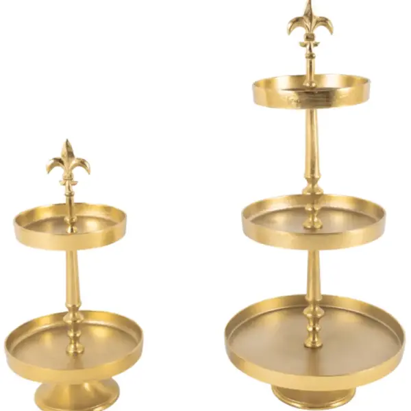 Etagere Lilie 3er | Aluguss gold |