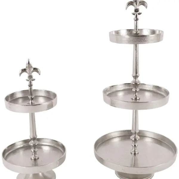Etagere Lilie 3er | Aluguss silber |