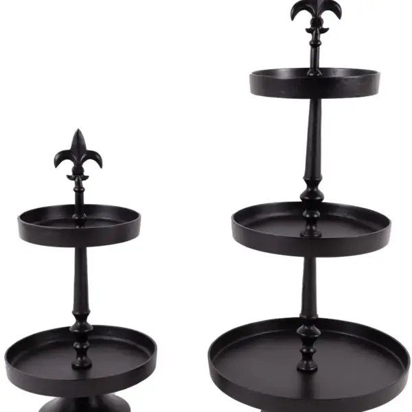 Etagere Lilie 2er | Aluguss schwarz |