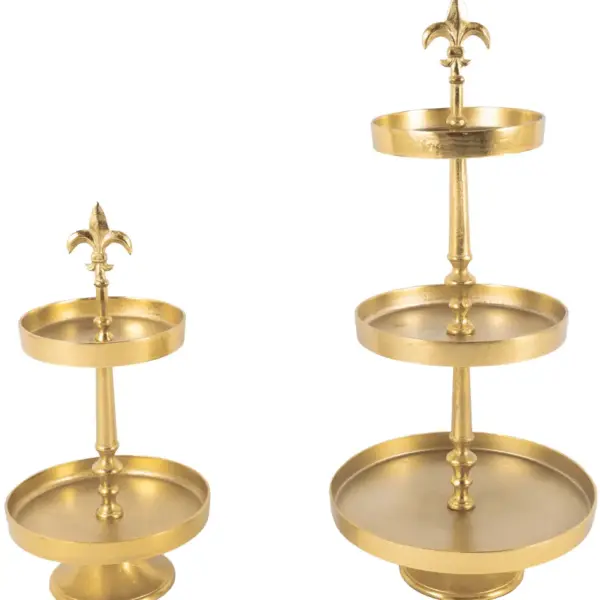 Etagere Lilie 2er | Aluguss gold |