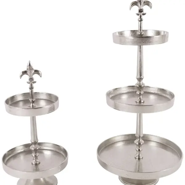Etagere Lilie 2er | Aluguss silber |