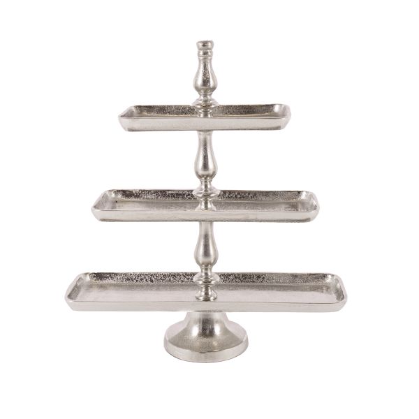 Etagere 3er | Aluguss silber |