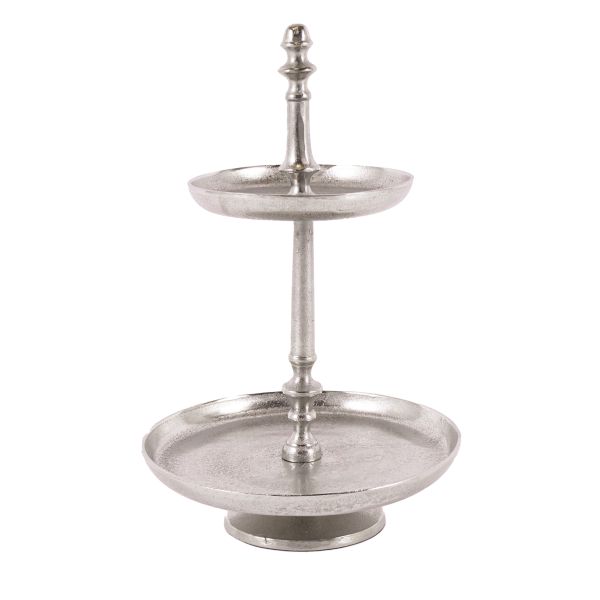 Etagere 2er | Aluguss silber |