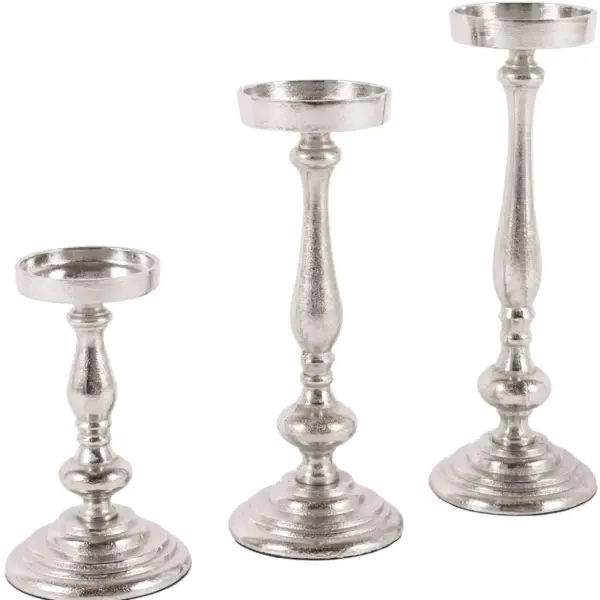 Kerzenleuchter Wien L | Aluguss silber |