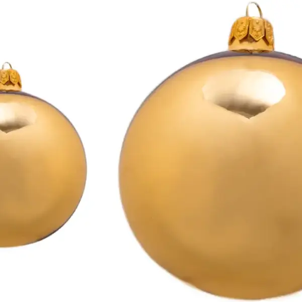 Weihnachtskugel 8er gold glanz | mundgeblasen, Handtaucherei | 6 Stück
