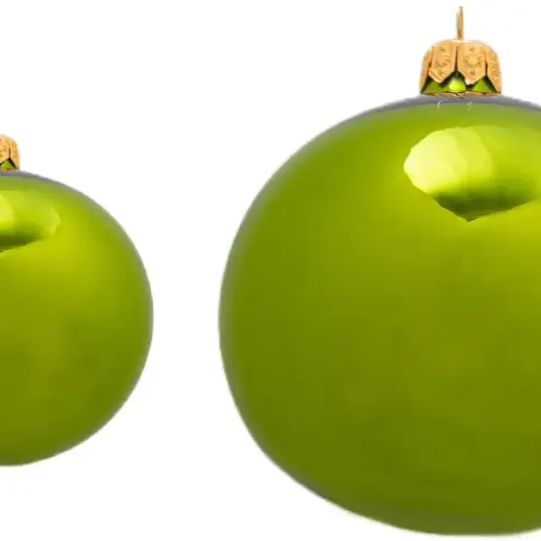 Weihnachtskugel 8er grün glanz | mundgeblasen, Handtaucherei | 6 Stück