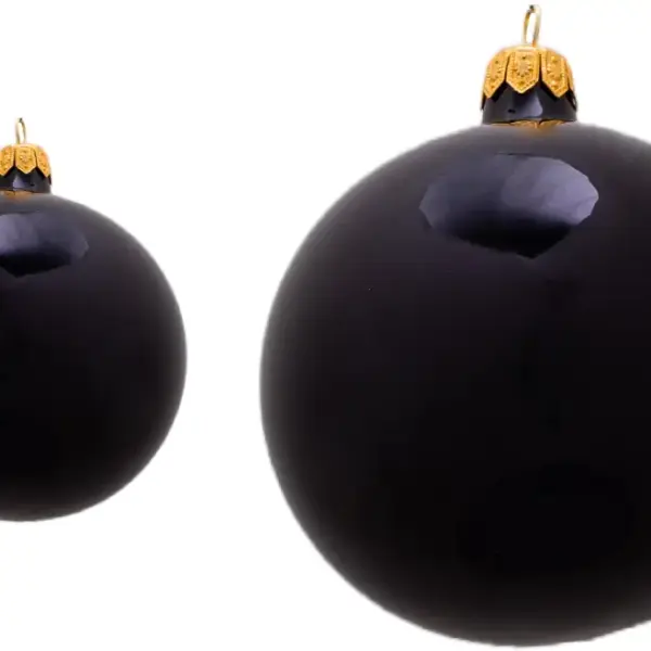 Weihnachtskugel 8er schwarz glanz | mundgeblasen, Handtaucherei | 6 Stück