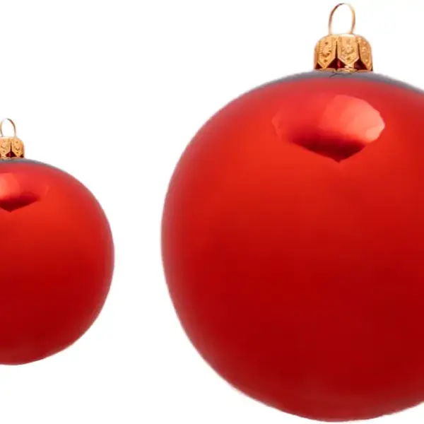 Weihnachtskugel 8er rot glanz | mundgeblasen, Handtaucherei | 6 Stück