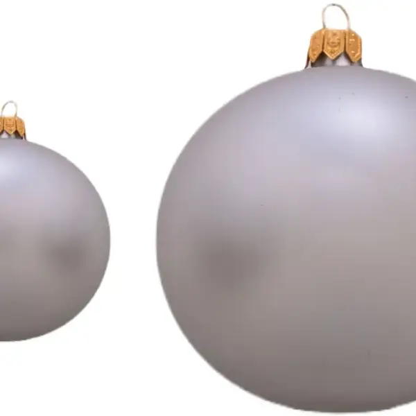 Weihnachtskugel 8er silber matt | mundgeblasen, Handtaucherei | 6 Stück