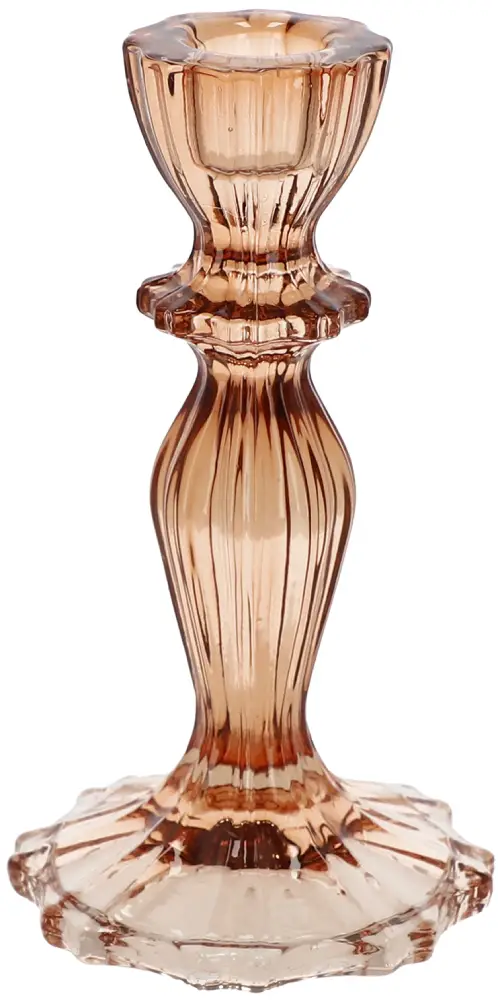 Kerzenleuchter braun 15,5 cm | Glas |